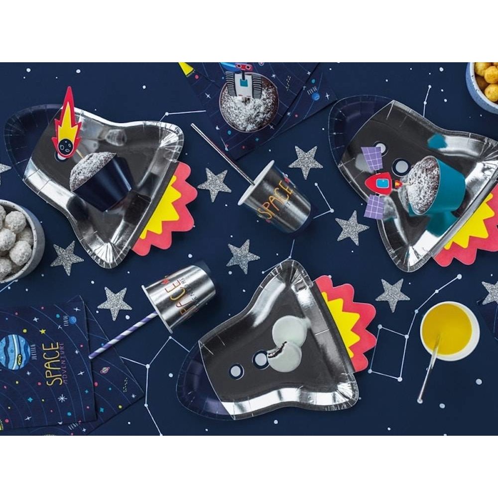 Space Party Borden (Raket) - 6 stuks - Space feestartikelen en versiering