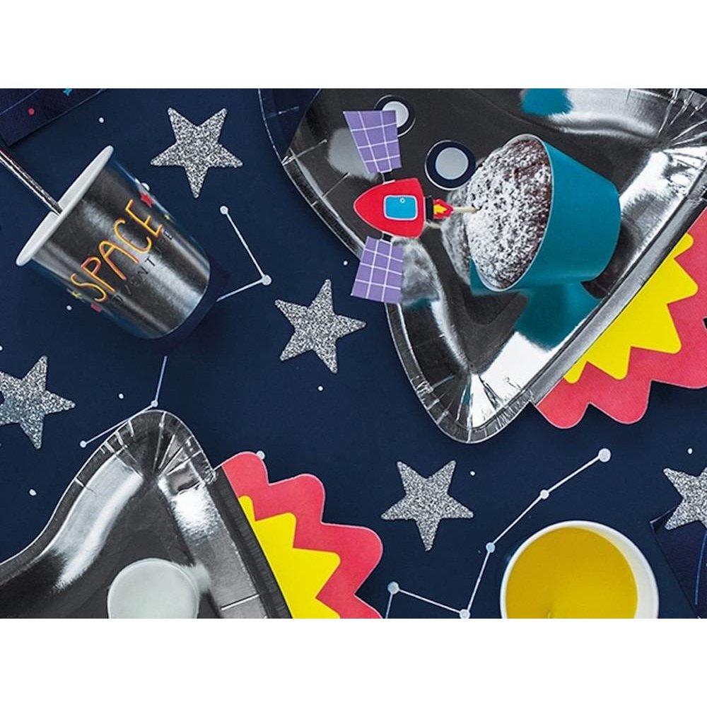 Space Party Borden (Raket) - 6 stuks - Space feestartikelen en versiering