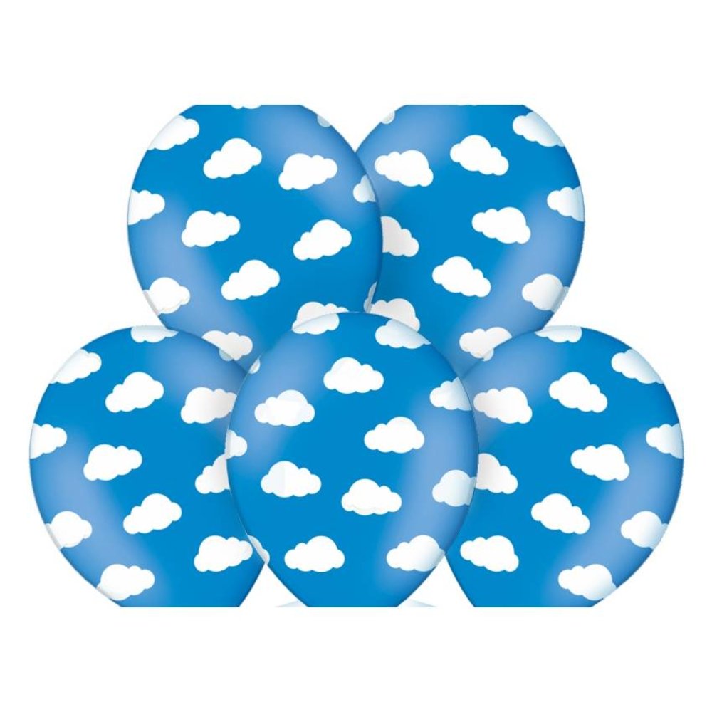 Ballonnen met Wolkjes (Blauw) - 6 stuks - 30 cm