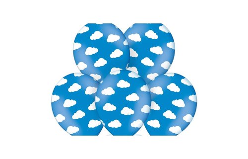Ballonnen met Wolkjes (Blauw) - 6 stuks - 30 cm
