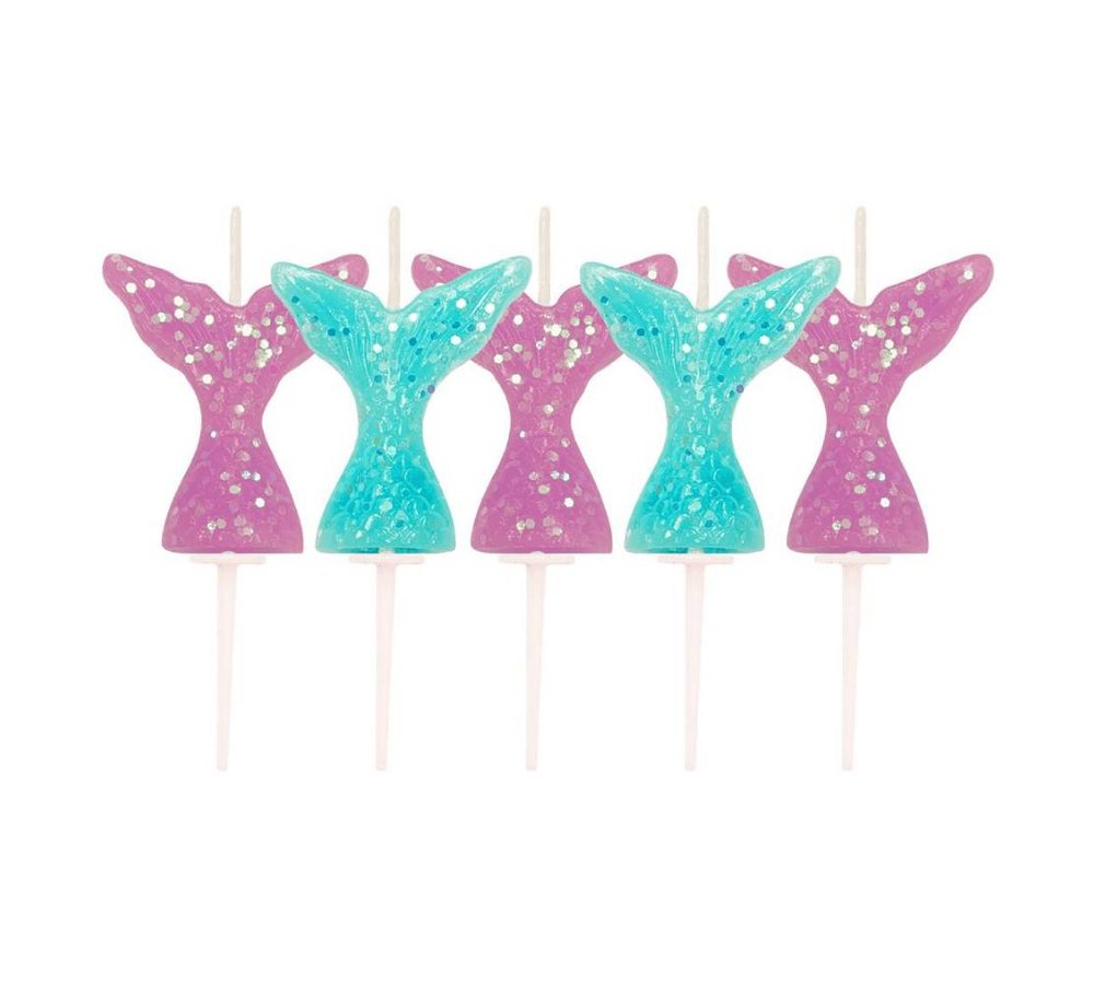 Mermaid Tail Kaarsjes - 5 stuks - Zeemeermin Feestartikelen
