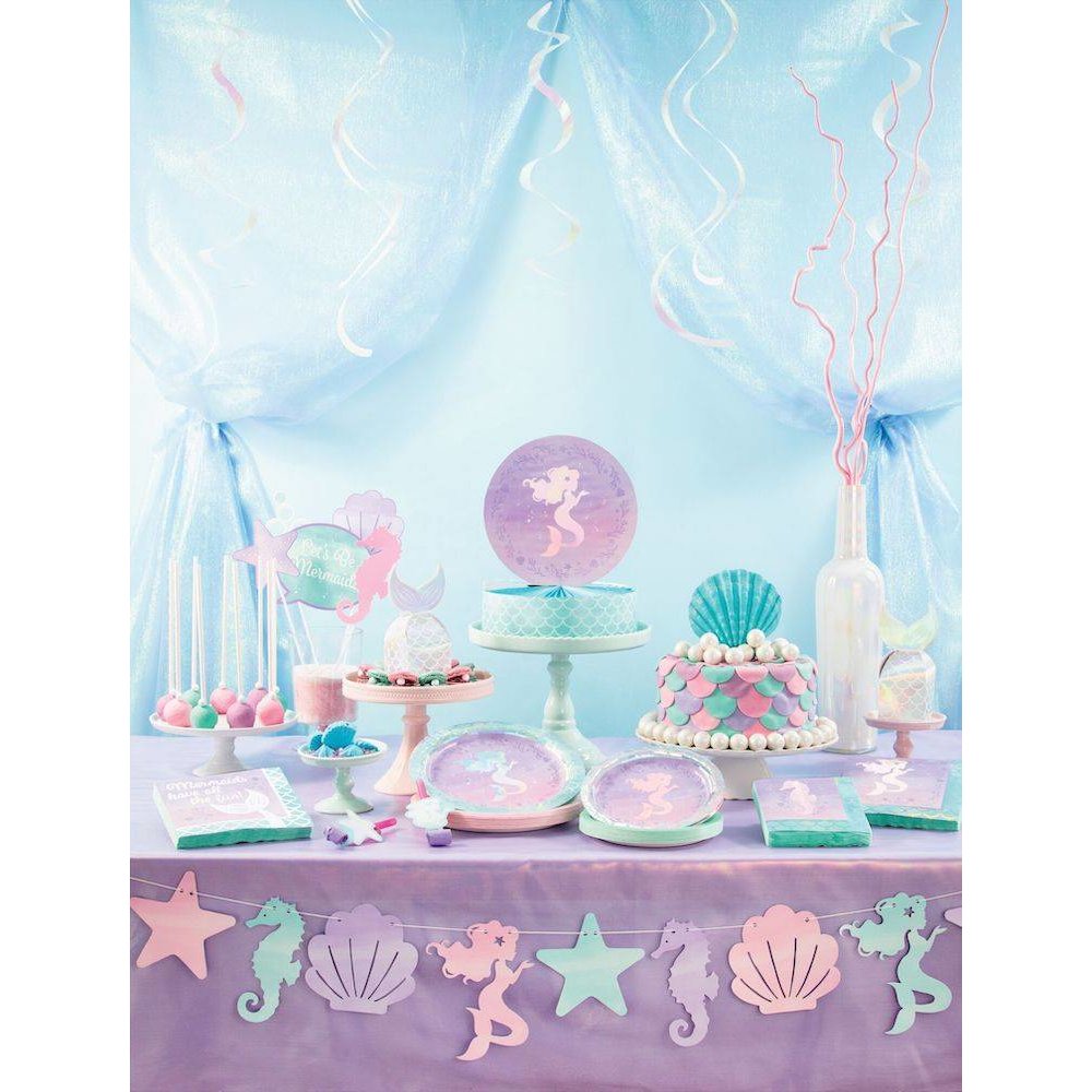 Mermaid Shine Borden (Schelp) - 8 stuks - Mermaid Feestartikelen