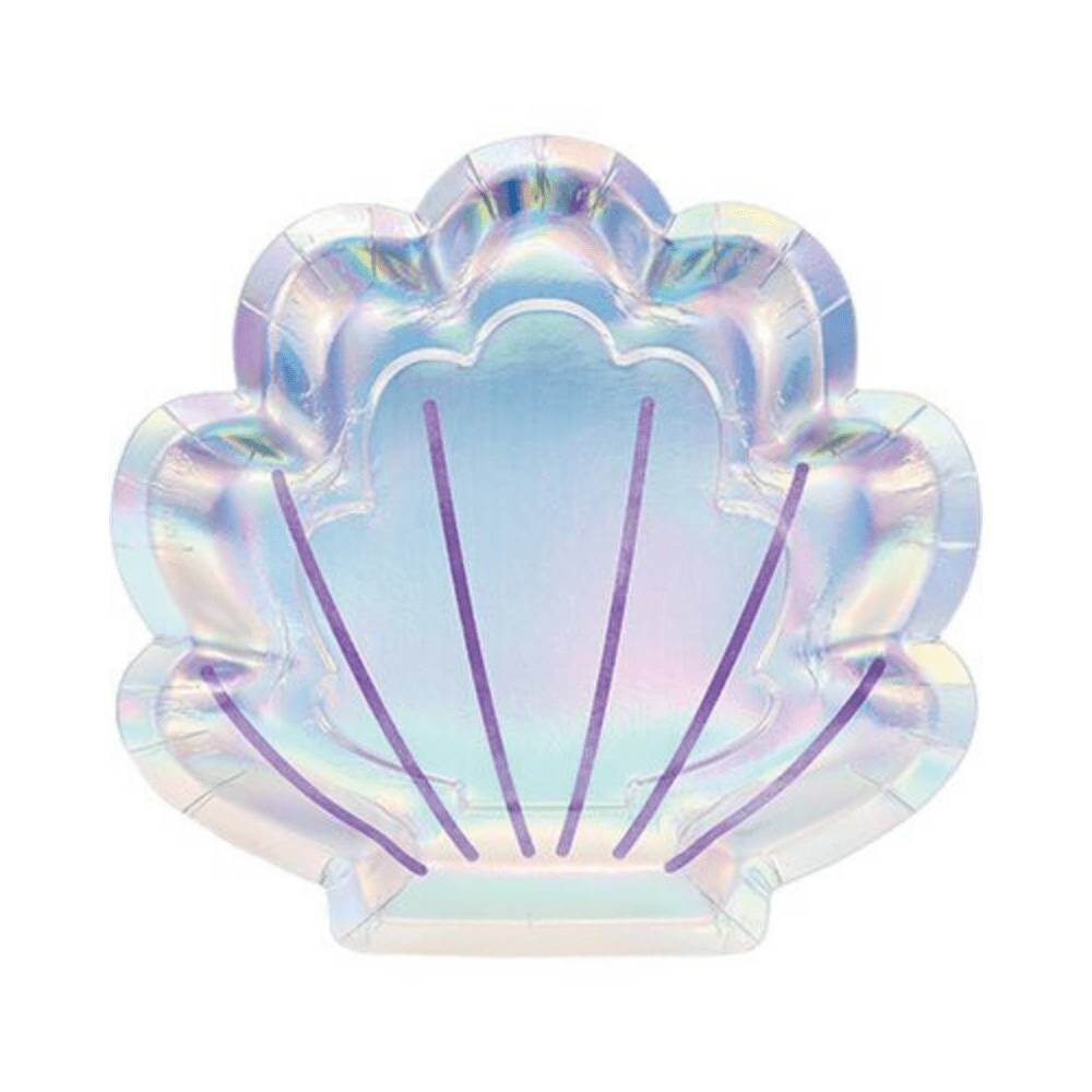 Mermaid Shine Borden (Schelp) - 8 stuks - Mermaid Feestartikelen