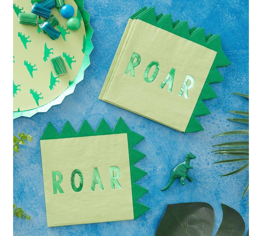 Roarsome Dinosaurus Servetten - 16 stuks - Dinosaurus Feestartikelen