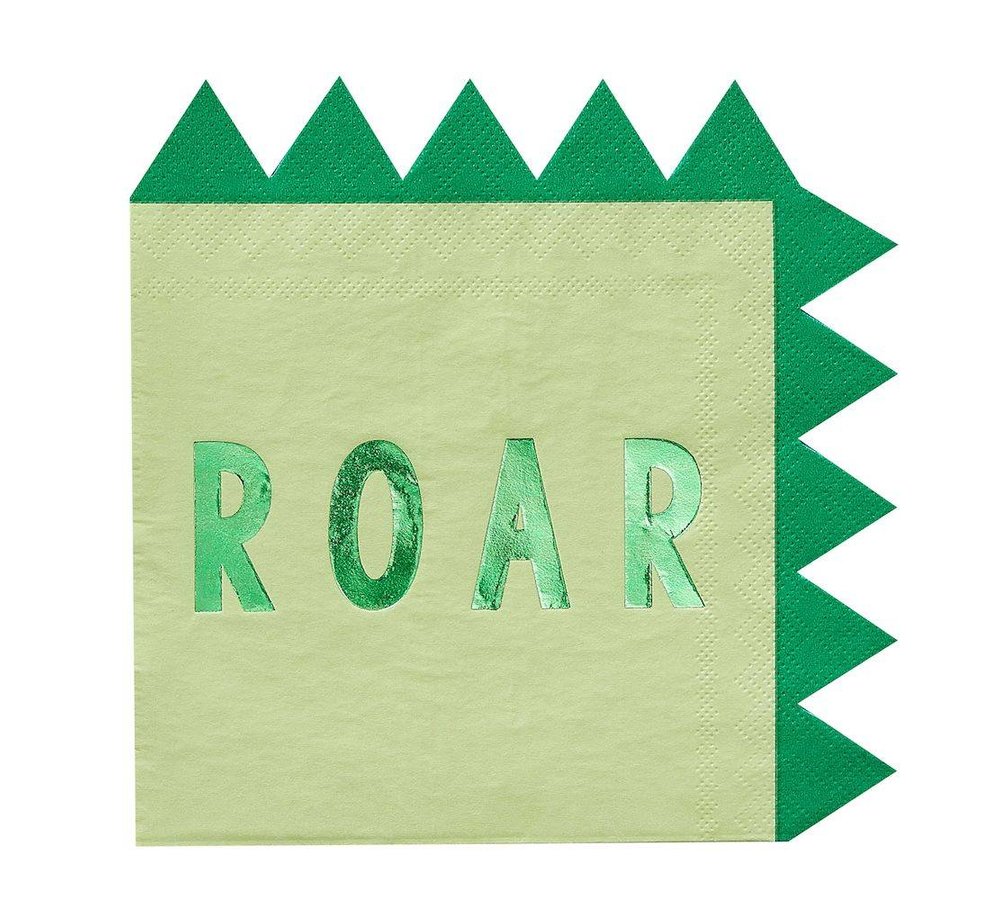Roarsome Dinosaurus Servetten - 16 stuks - Dinosaurus Feestartikelen