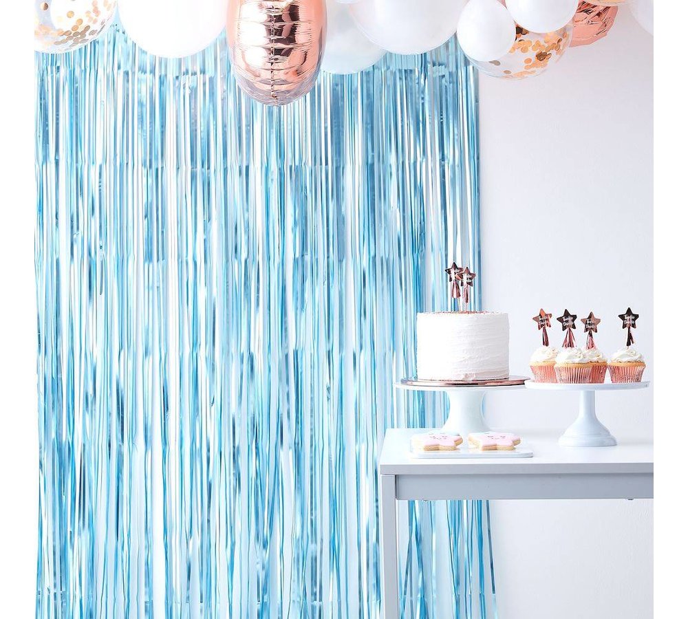 Feestgordijn Blauw - per stuk - Deurgordijn en Backdrop versiering