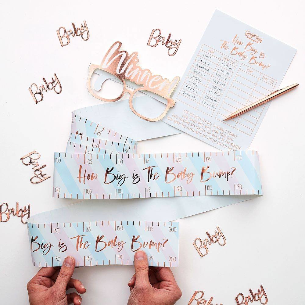 Babyshower Buik Meetlint - set - Baby shower Spelletjes
