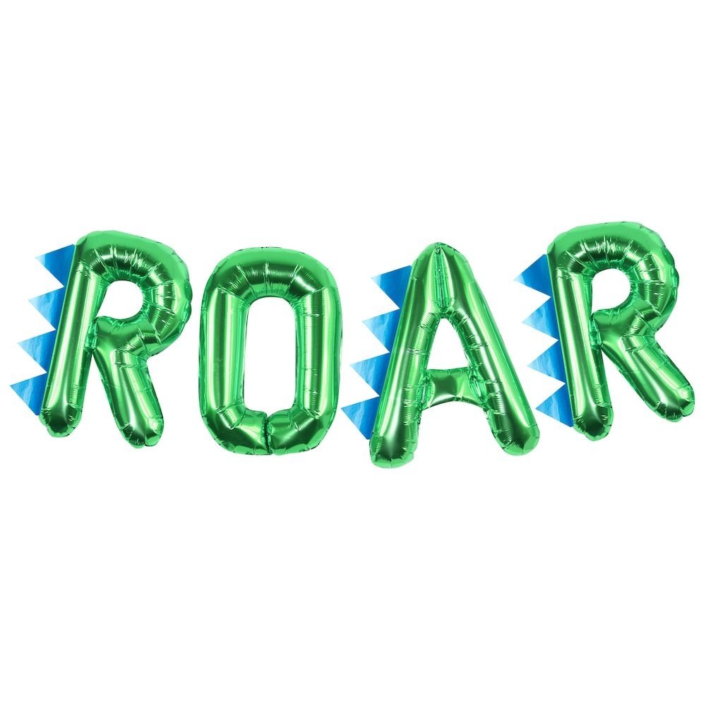 Roarsome Letter Folieballonnen 'Roar' - set van 4 - Dinosaurus Feestartikelen