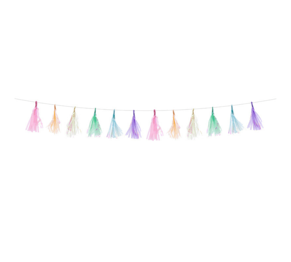 Mini Tasselslinger Pastel - per stuk - Pastel feestversiering
