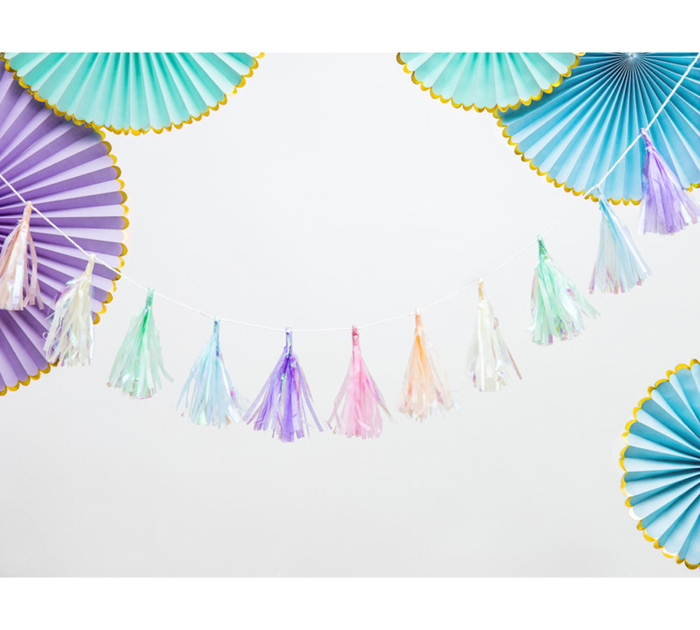 Mini Tasselslinger Pastel - per stuk - Pastel feestversiering