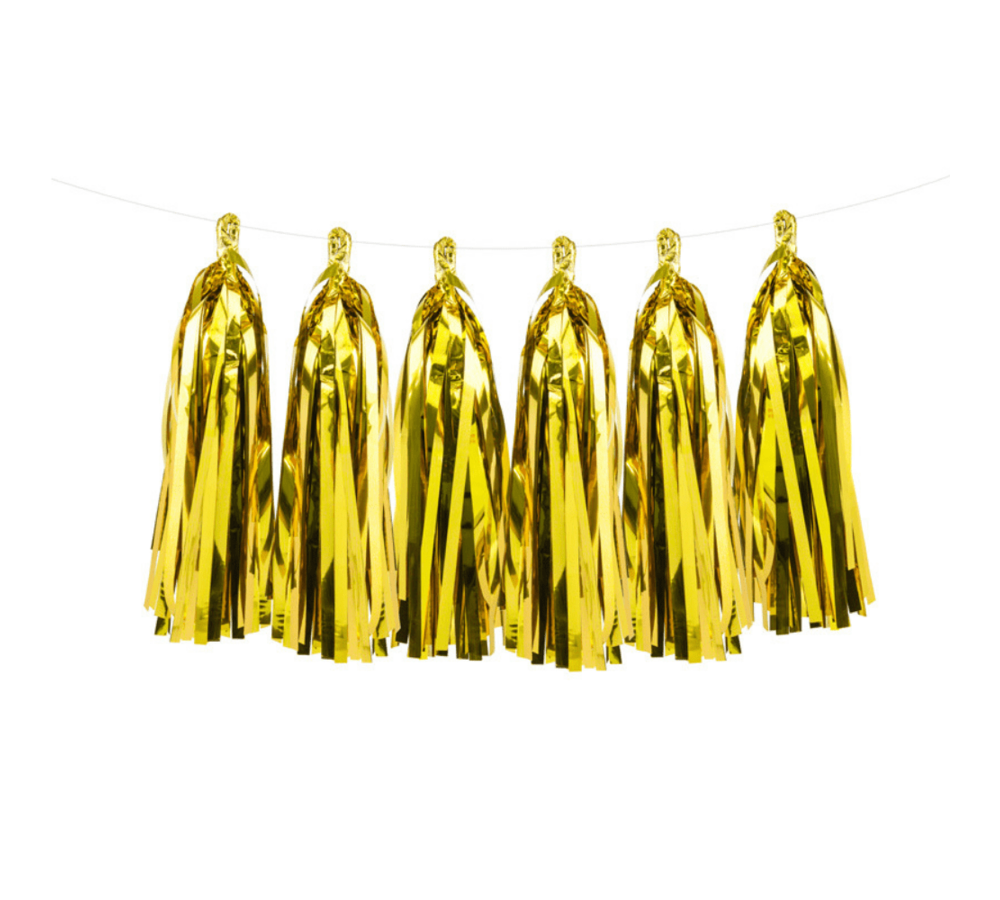 Tasselslinger Goud (DIY) - 12 tassels - Tassels voor een slinger of hangdecoratie