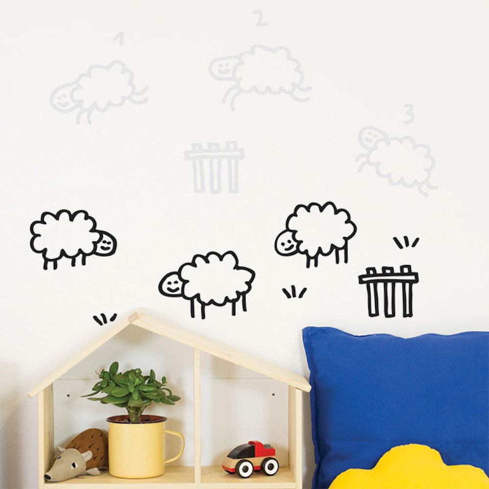 Muursticker Schaapjes Tellen - per stuk - Wall stickers voor kinderkamers