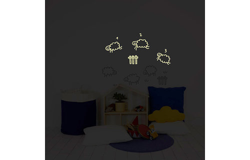 Muursticker Schaapjes Tellen - per stuk - Wall stickers voor kinderkamers