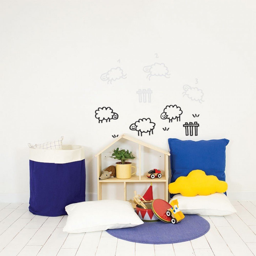 Muursticker Schaapjes Tellen - per stuk - Wall stickers voor kinderkamers