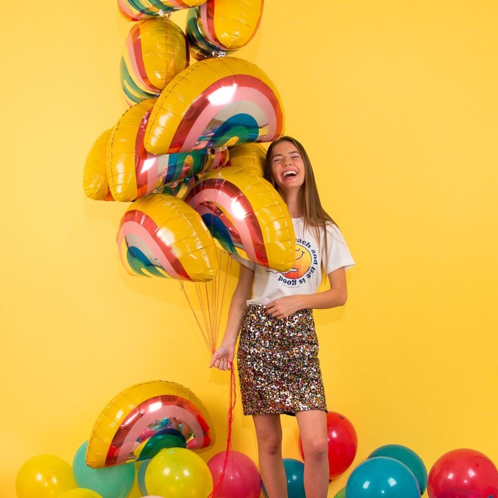 Regenboog folieballon - per stuk
