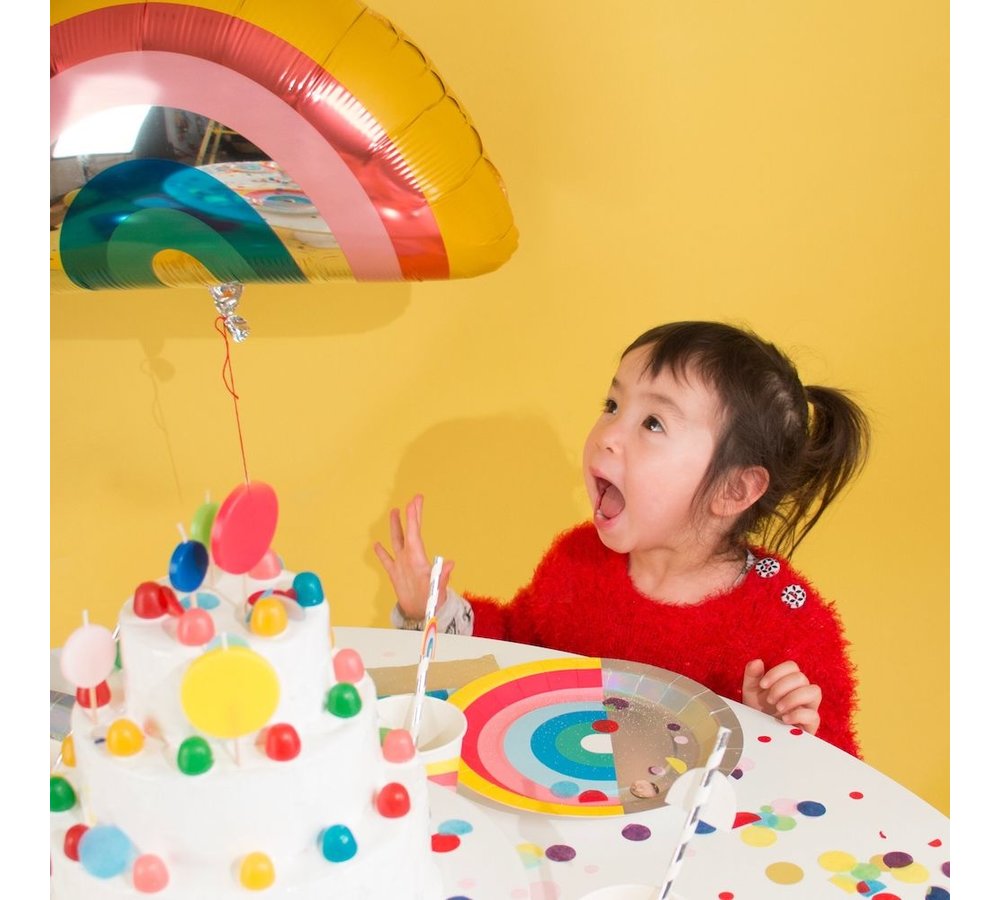 Regenboog folieballon - per stuk