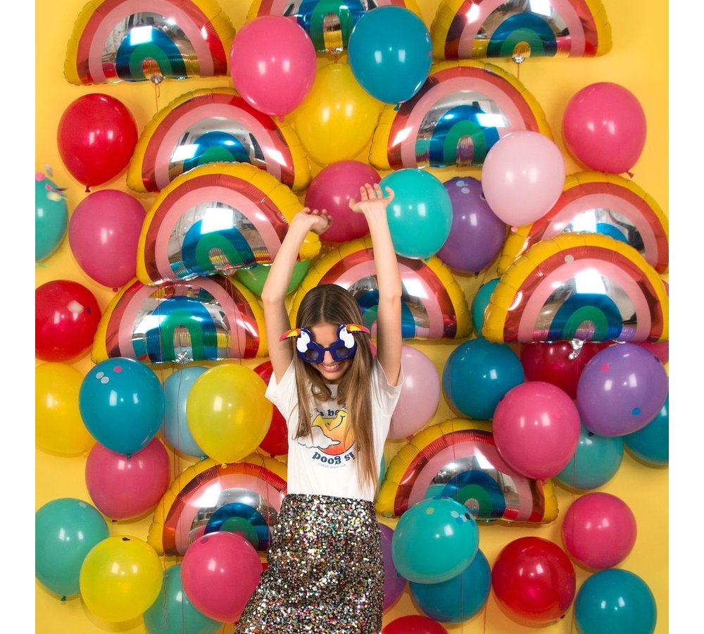 Regenboog folieballon - per stuk