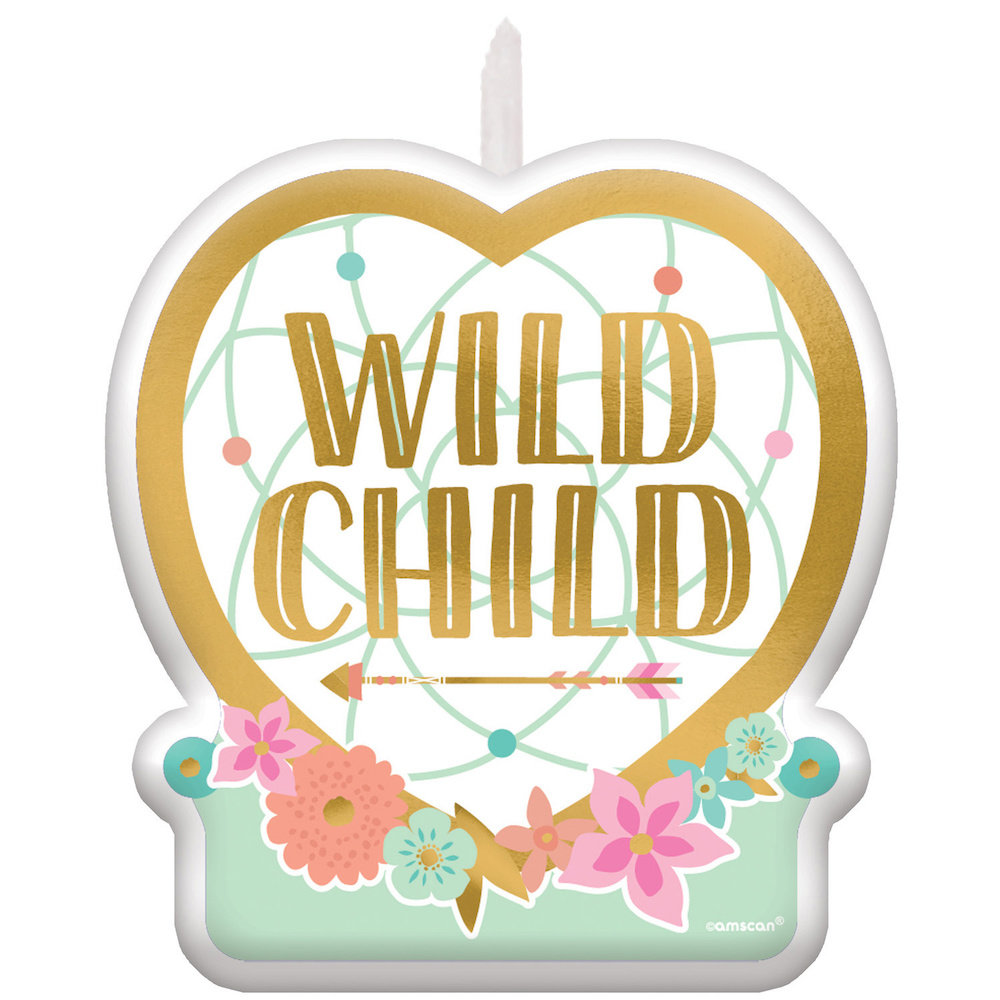 Boho Birthday Kaars 'Wild Child' - per stuk - Boho Chic