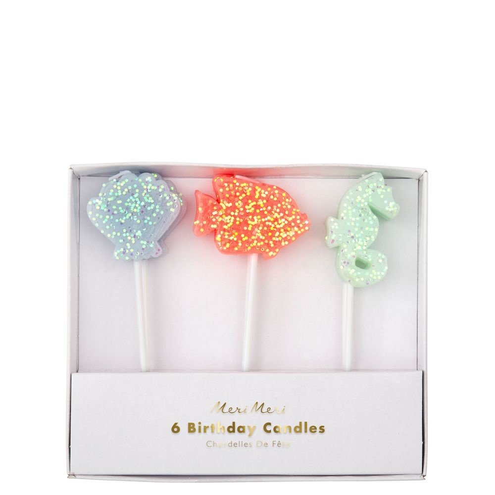 Sea Creatures Kaarsjes - 6 stuks - Zeedieren Feestartikelen