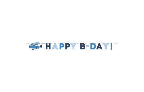 Vliegtuigjes Slinger 'Happy B-Day' - 1,73 meter - karton