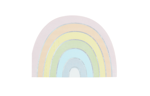 Pastel Rainbow Servetten - 16 stuks - Regenboog pastel feestartikelen