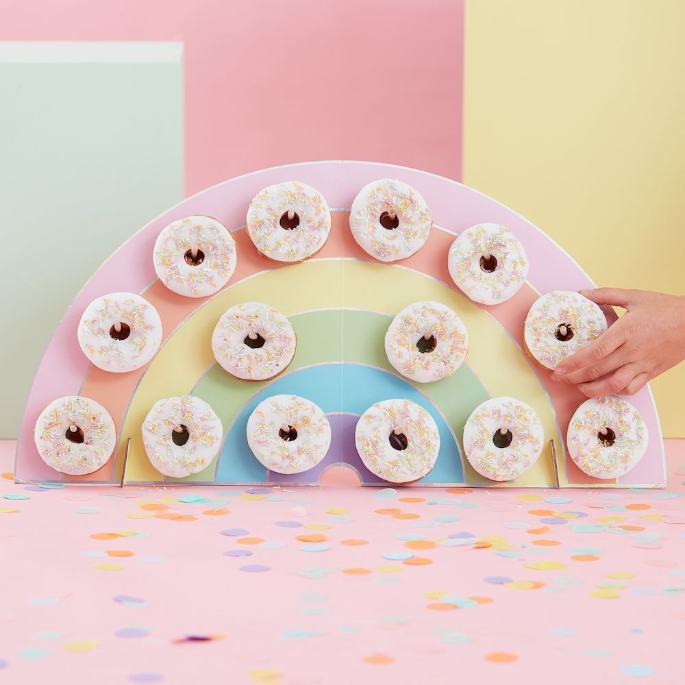 Donut Wand Pastel Rainbow - per stuk - Regenboog pastel feestartikelen