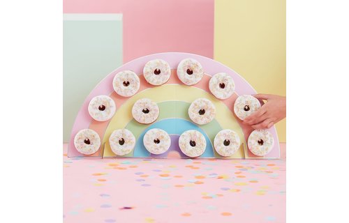Donut Wand Pastel Rainbow - per stuk - Regenboog pastel feestartikelen