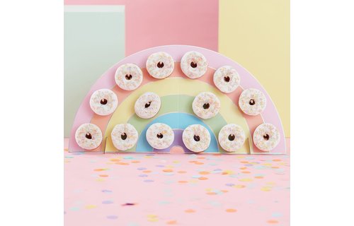 Donut Wand Pastel Rainbow - per stuk - Regenboog pastel feestartikelen