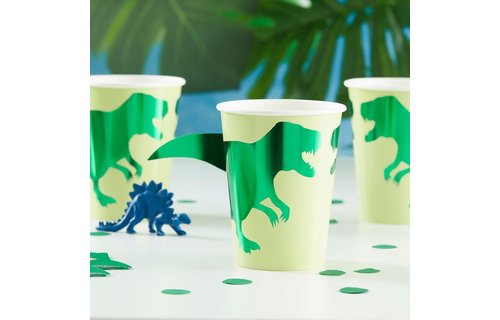 Roarsome Dinosaurus Bekers - 8 stuks - Dinosaurus Feestartikelen
