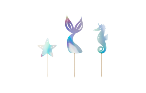 Mermaid Party Taart Toppers - set van 3 - Mermaid Feestartikelen