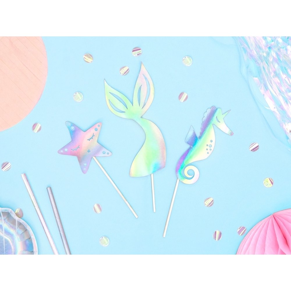 Mermaid Party Taart Toppers - set van 3 - Mermaid Feestartikelen