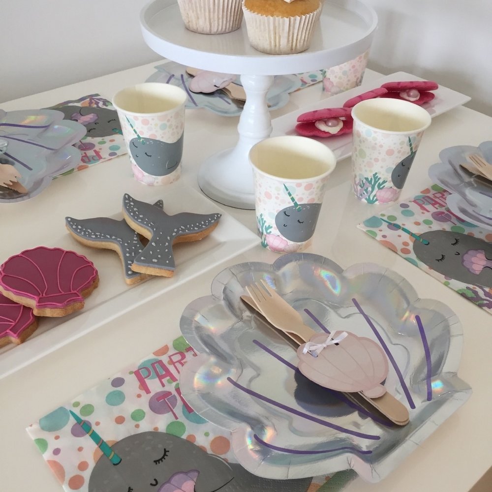 Mermaid Shine Borden (Schelp) - 8 stuks - Mermaid Feestartikelen