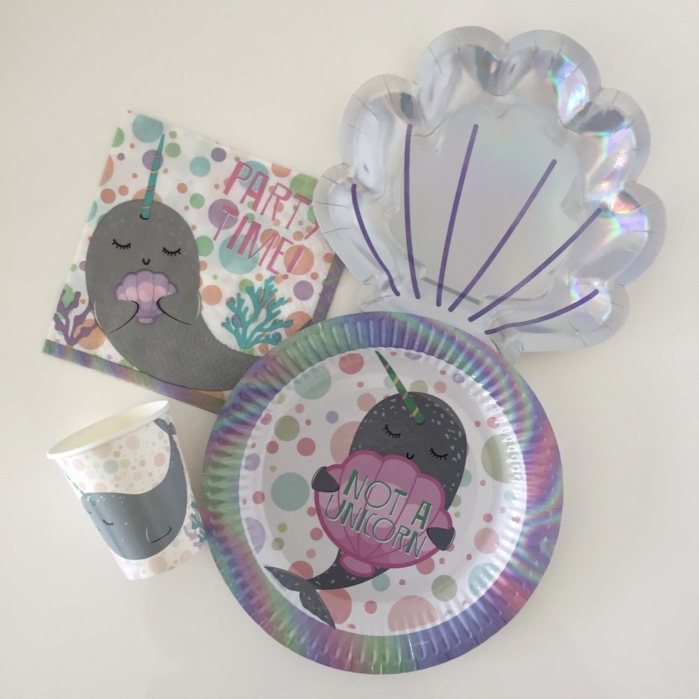 Mermaid Shine Borden (Schelp) - 8 stuks - Mermaid Feestartikelen