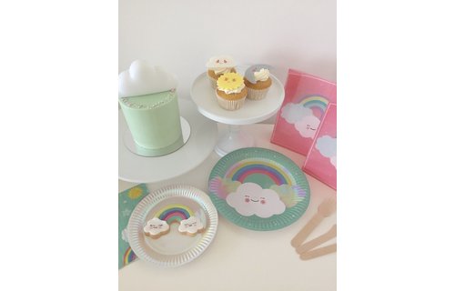 Rainbow & Cloud Servetten - 20 stuks - Regenboog en Wolk Feestje