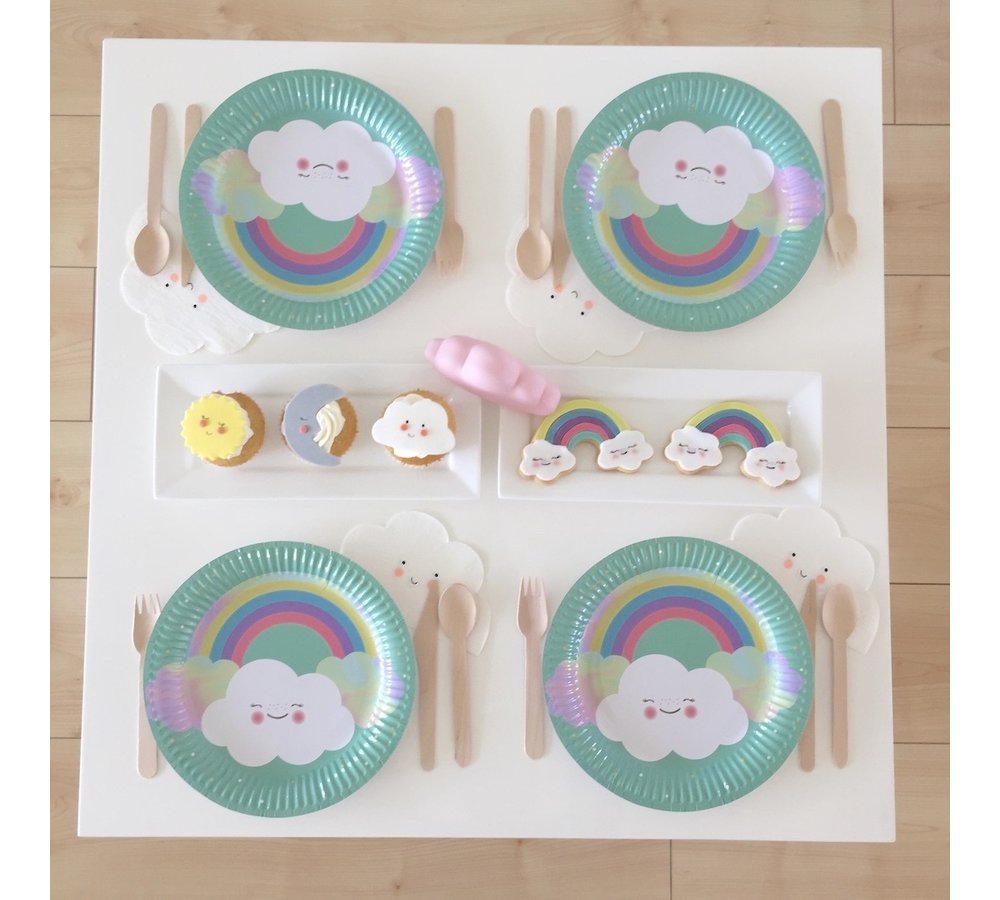 Cookie Cutter (Uitsteker) Regenboog met wolkjes - per stuk - uitsteekvormen