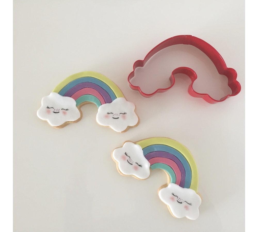 Cookie Cutter (Uitsteker) Regenboog met wolkjes - per stuk - uitsteekvormen