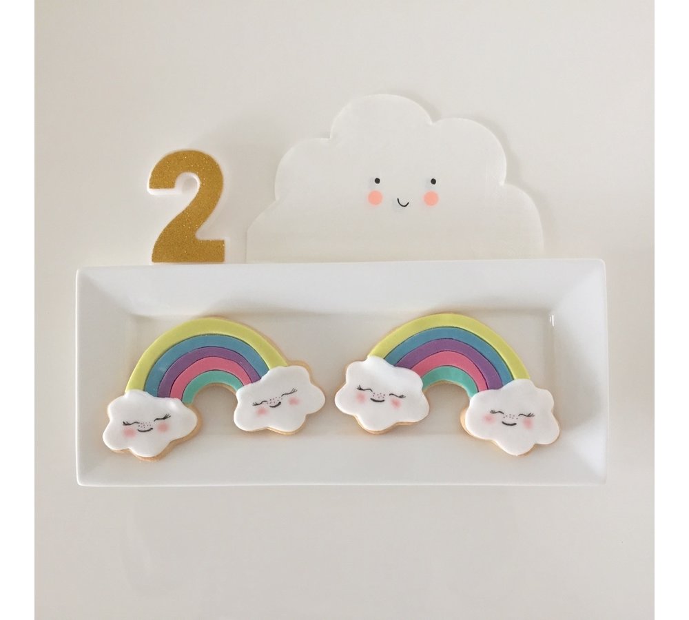 Cookie Cutter (Uitsteker) Regenboog met wolkjes - per stuk - uitsteekvormen