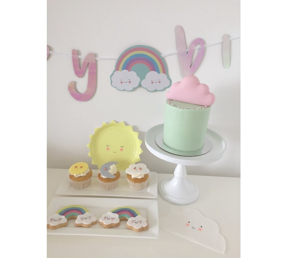 Cookie Cutter (Uitsteker) Regenboog met wolkjes - per stuk - uitsteekvormen