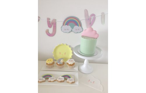 Cookie Cutter (Uitsteker) Regenboog met wolkjes - per stuk - uitsteekvormen