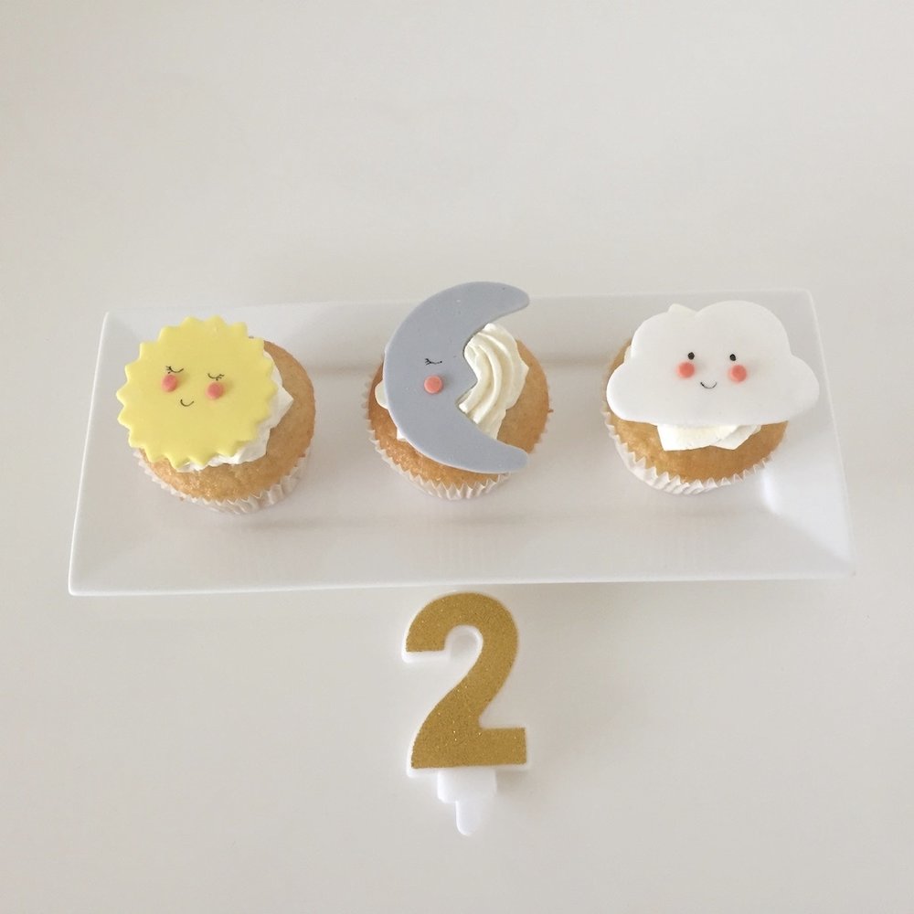 2 Jaar Kaarsje Goud & Glitter - per stuk - 7 cm