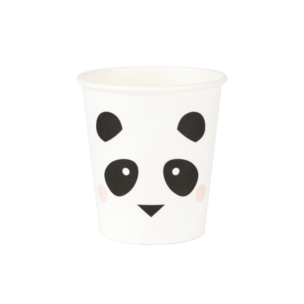 Mini Panda Bekers - 8 stuks - Feestartikelen voor een panda feestje