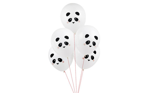 Mini Panda Ballonnen - 5 stuks - Feestartikelen voor een panda feestje