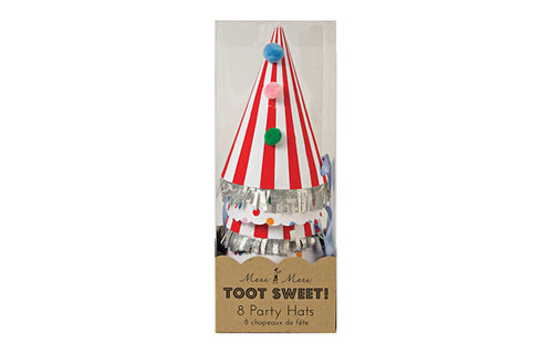 Toot Sweet Hoedjes Stippen & Strepen - 8 stuks - Feesthoedjes