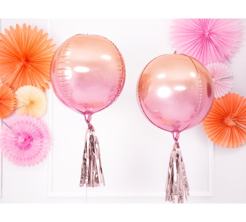 Orbz Folieballon Ombre Roze en Oranje - per stuk - Orbz ballonnen