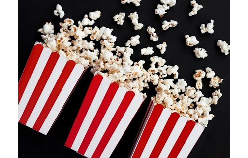 Popcorn Bakjes Rood Gestreept - 6 stuks