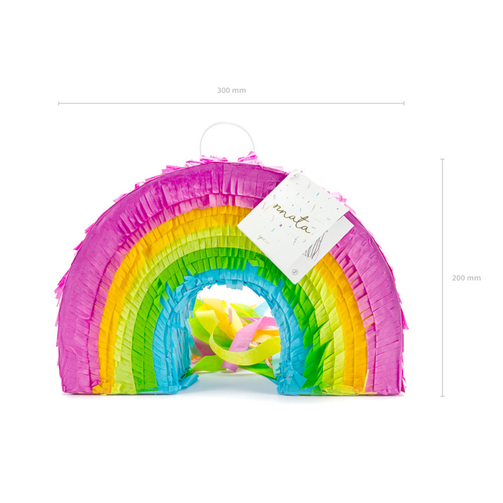 Regenboog Piñata (Pastel) - per stuk - pull string pinata