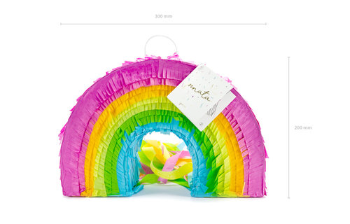 Regenboog Piñata (Pastel) - per stuk - pull string pinata