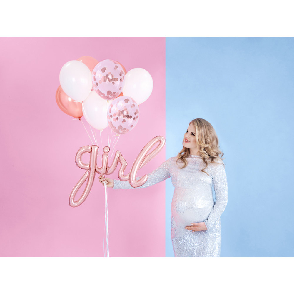 Girl folieballon (Roségoud) - per stuk - Geboorte folieballonnen
