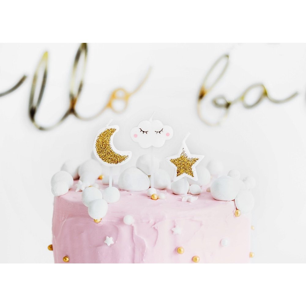 Taartkaarsjes Maan, Sterren en Wolkjes - 5 stuks - Twinkle Twinkle Little Star
