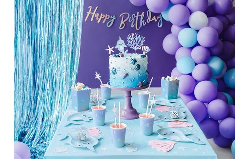 Narwal Party Popcornbakjes - 6 stuks - Narwal feestartikelen en versiering